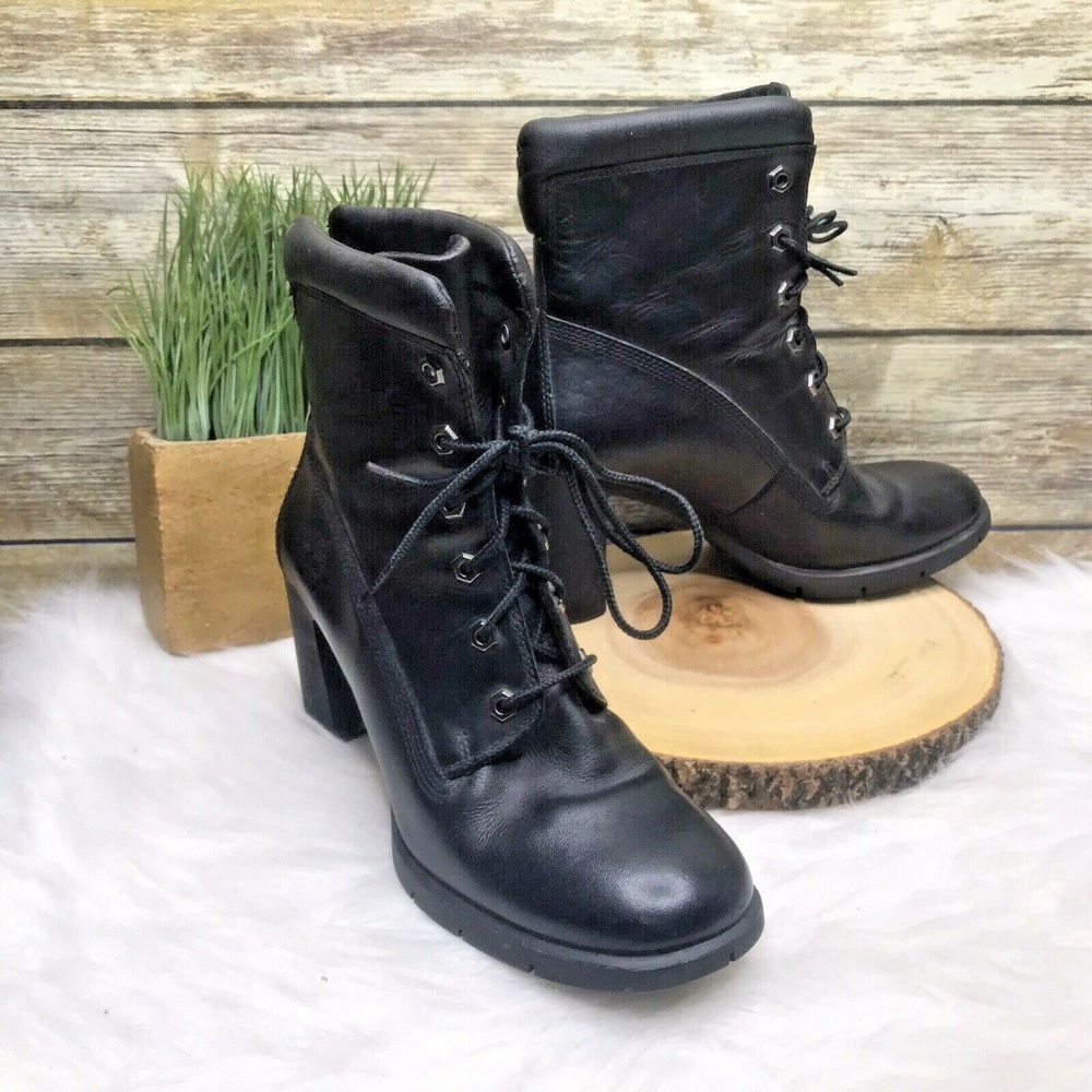 Timberland Anime Black Leather Ankle Boots